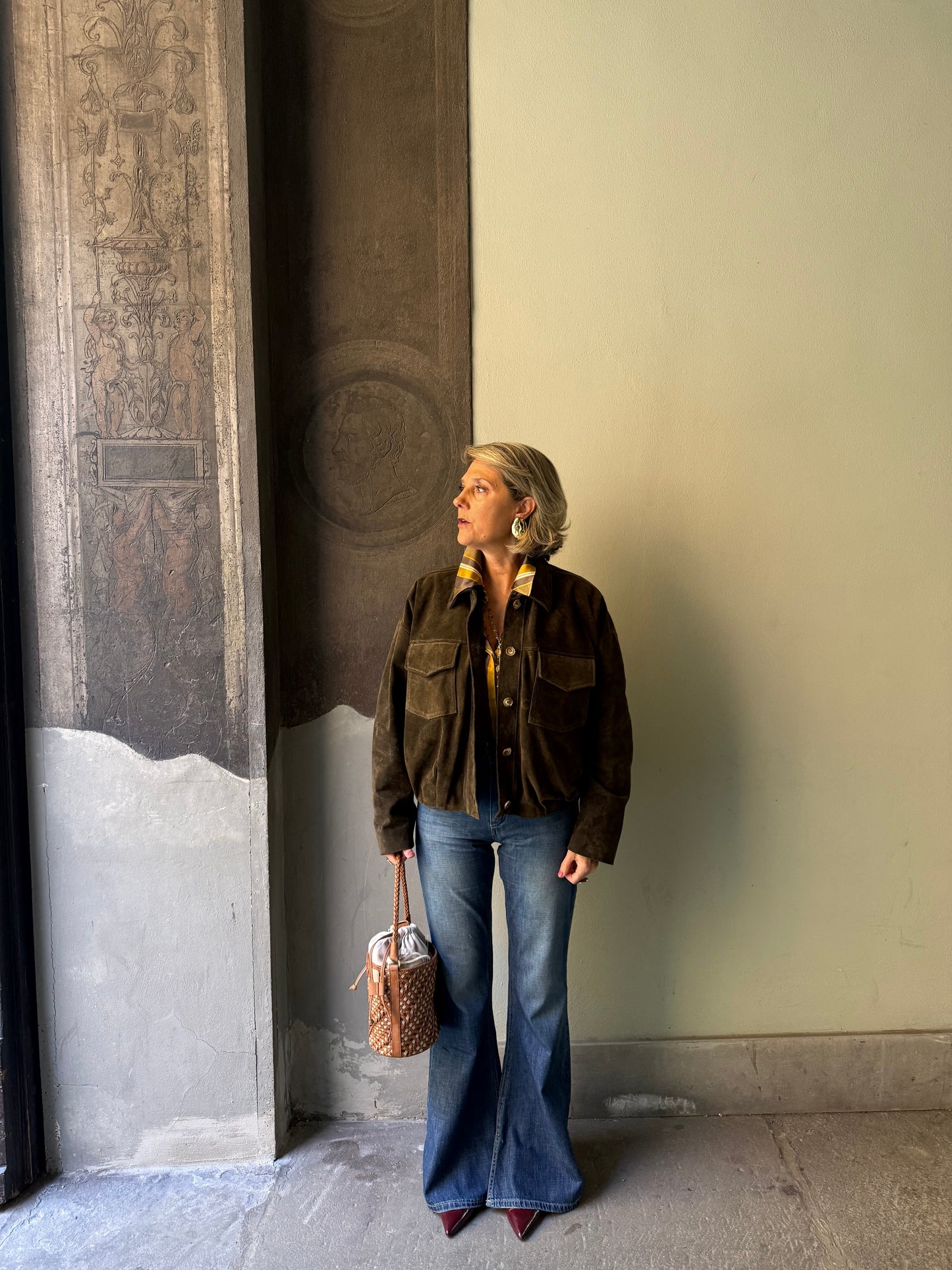 Jeans vita alta con tasca