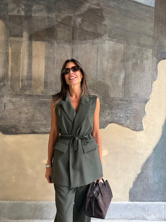 Gilet completo misto lana