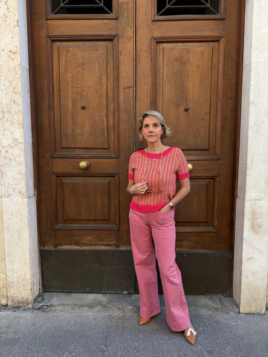 Pantalone cotone pink