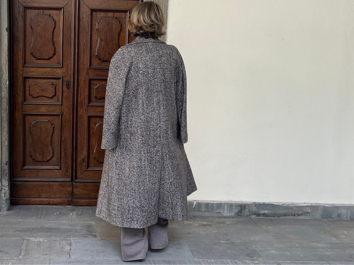 Cappotto spiga nocciola