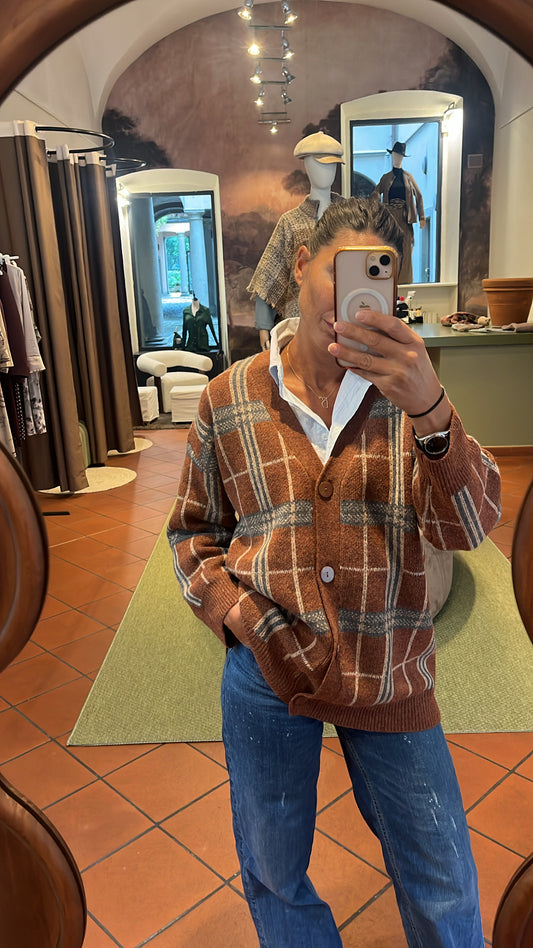 Cardigan quadri