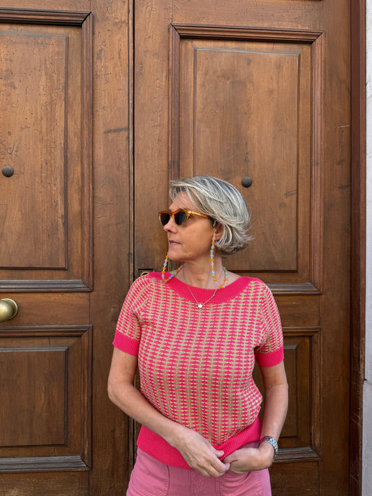 Polo rosa beige
