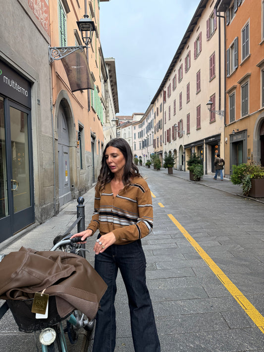 Cardigan righe sottili