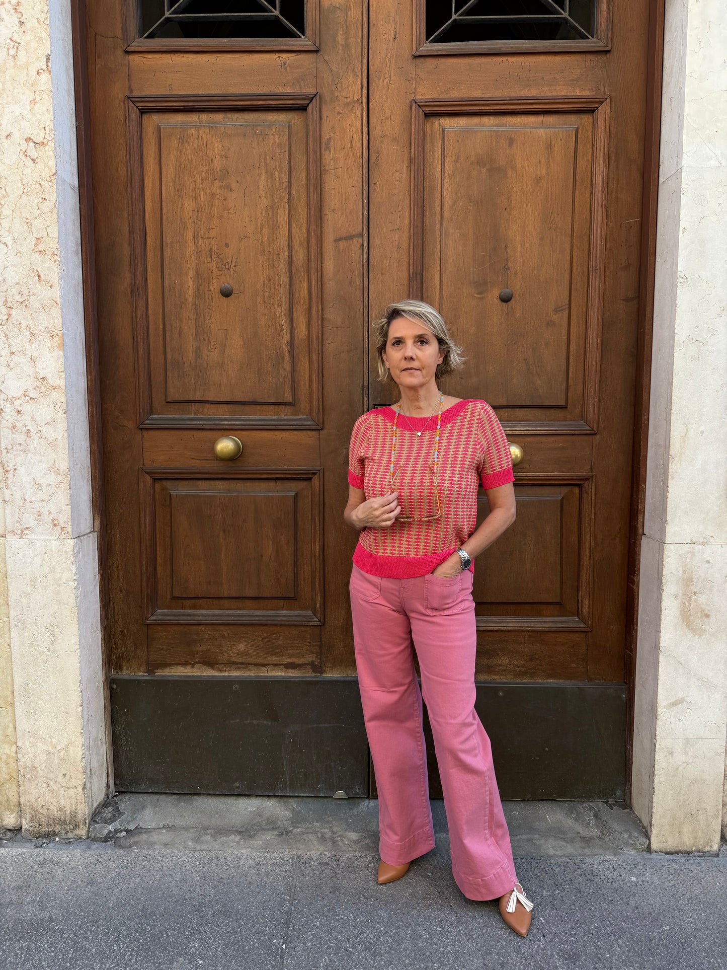 Pantalone cotone pink