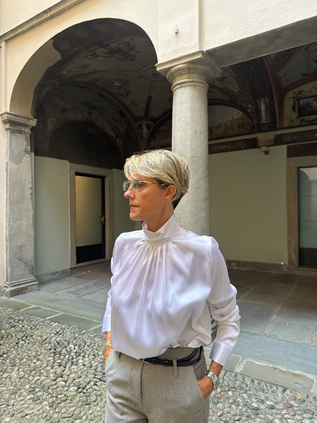 Camicia seta bianca