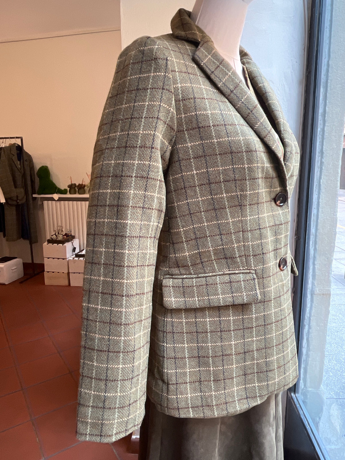 Giacca lana check