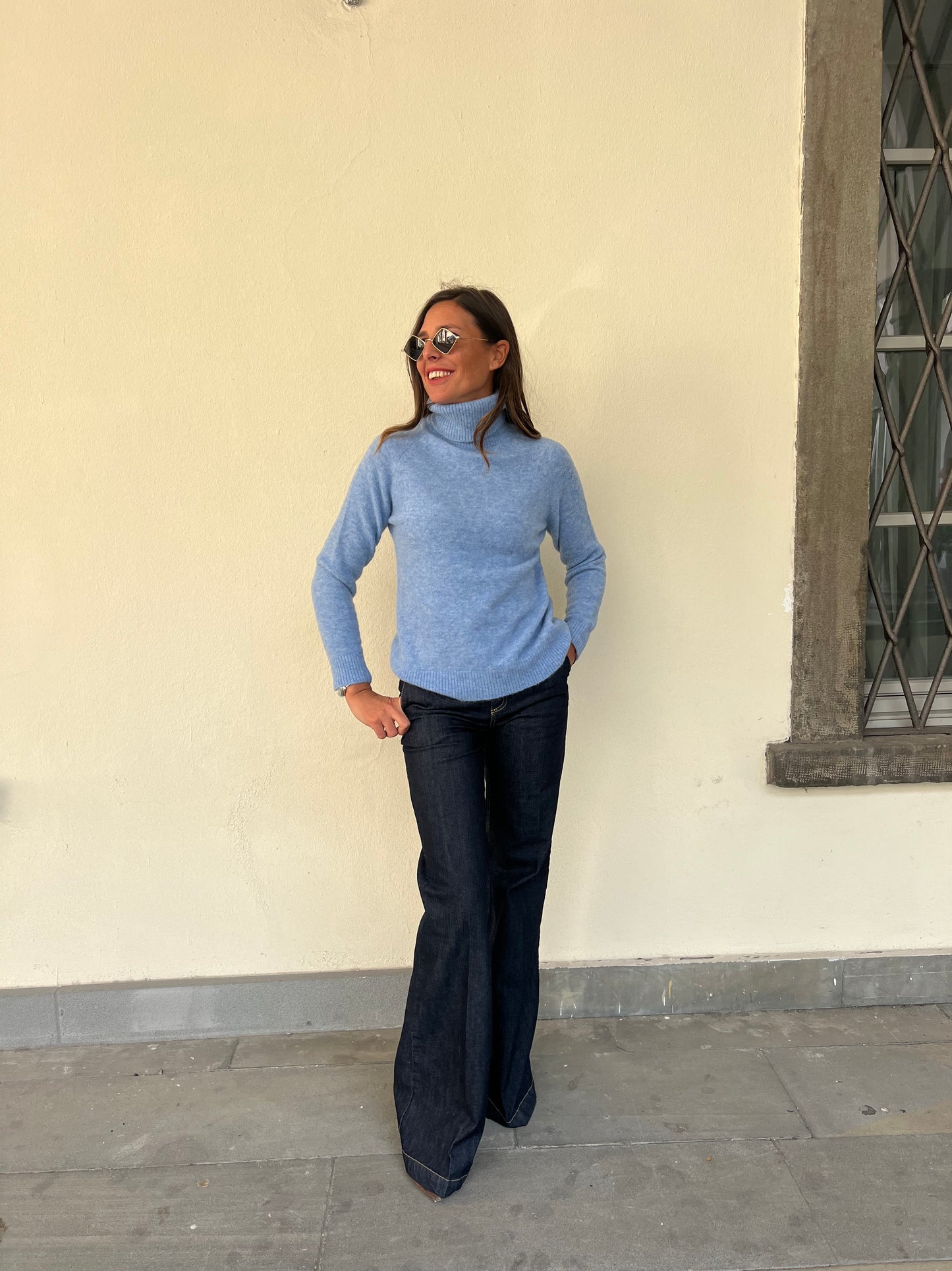 Maglione azzurro alpaca