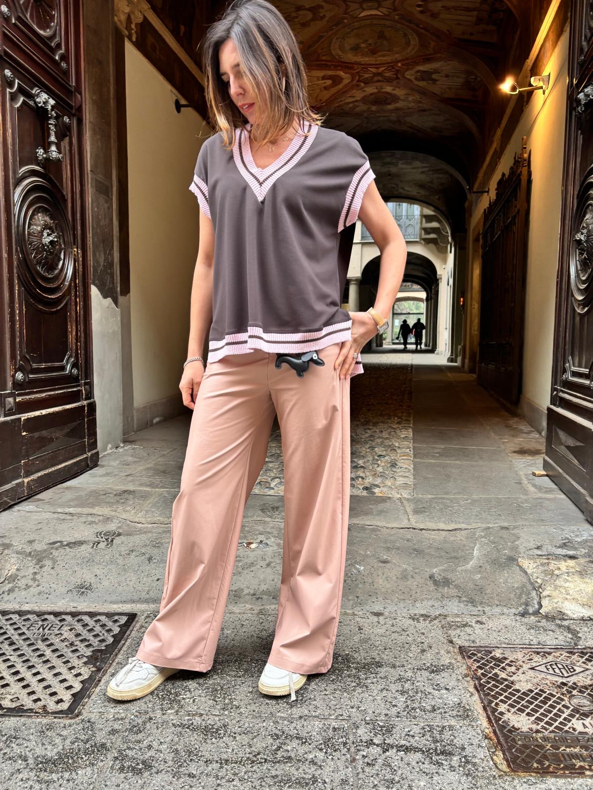 Pantaloni ecopelle