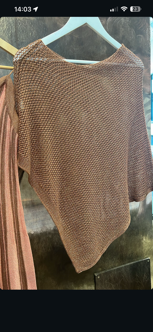 Poncho lurex bronzo