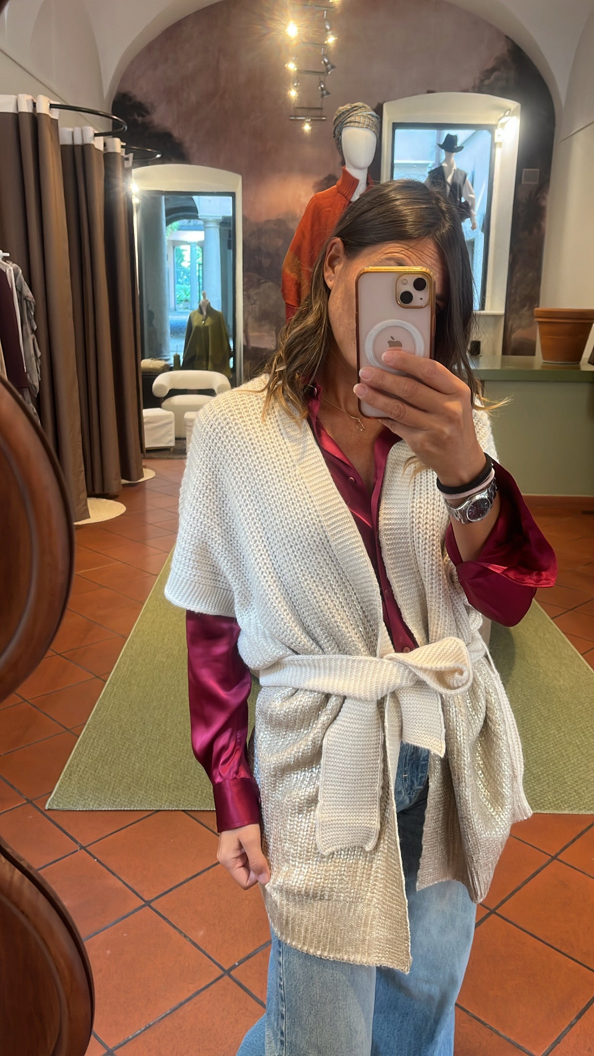 Cardigan spalmato